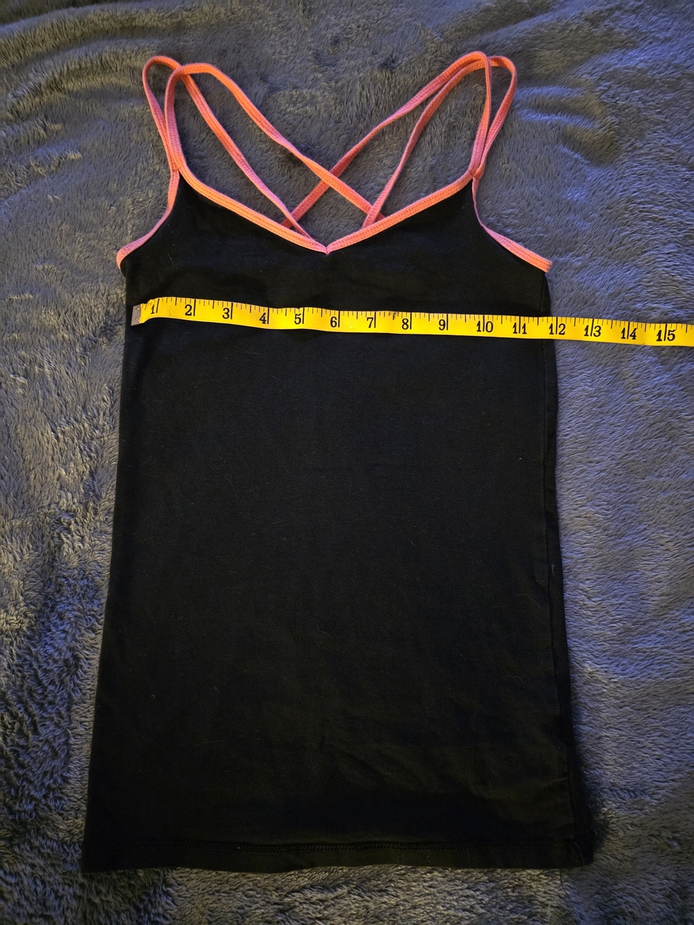 Aeropostale Black Cami with Pink-Orange Contrast Straps - Picture 3 of 5